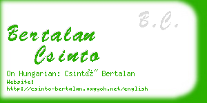 bertalan csinto business card